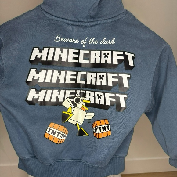 Kids Minecraft Hoodie – Size 5–6 – Blue TNT Sweatshirt - Picture 7 of 8
